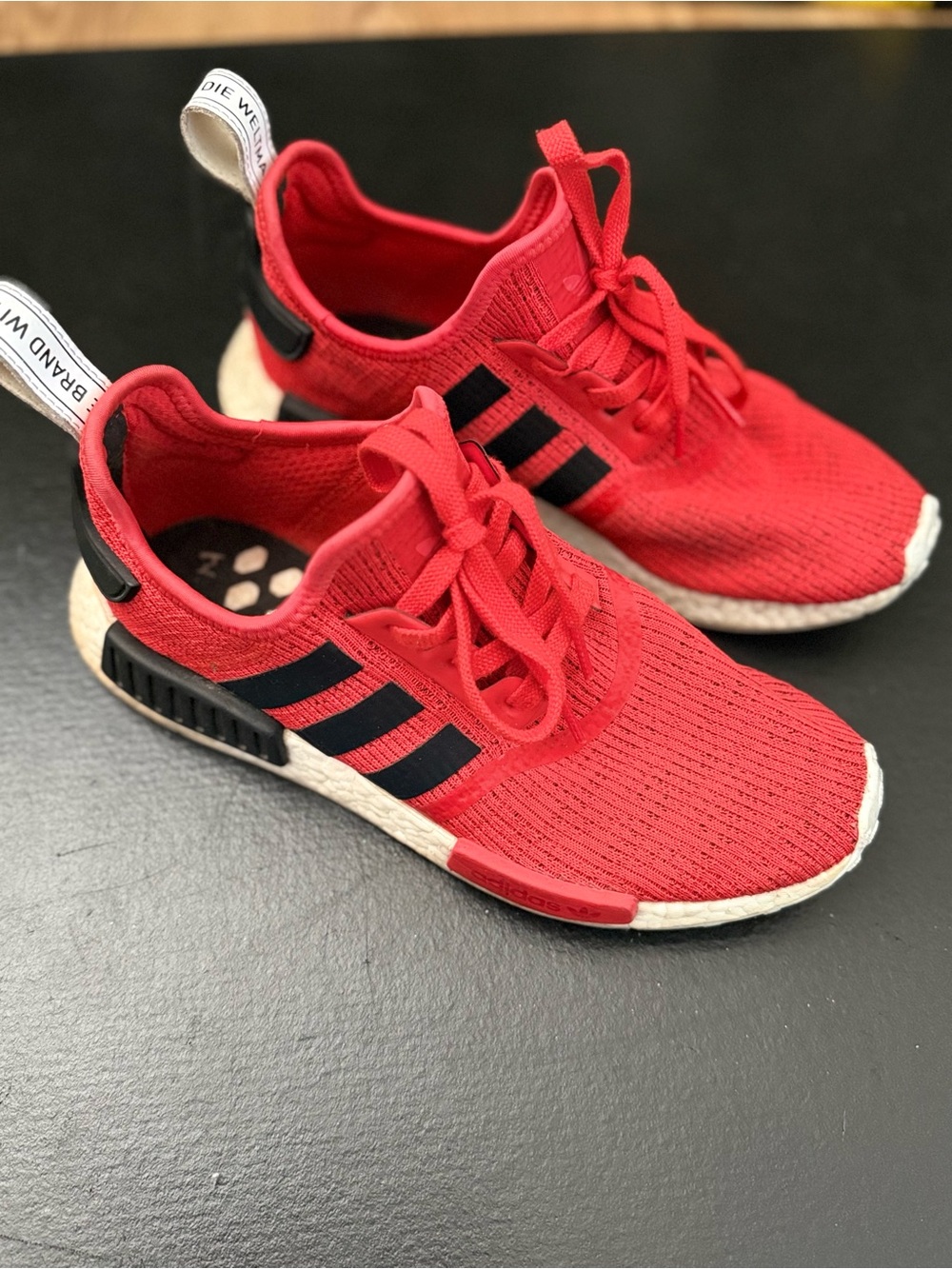 adidas Red and Black Men's Athletic Sneakers